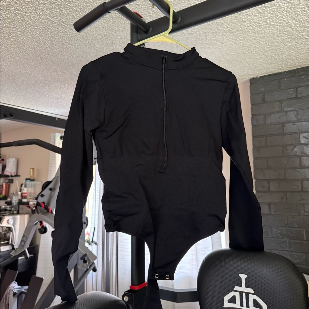 Black High Neck Long Sleeve Bodysuit